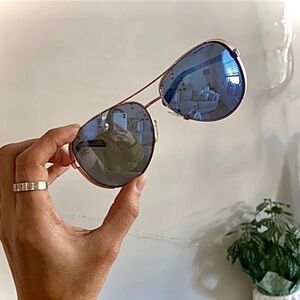 🪞NEW Michael Kors polarized blue lens rose gold frame sunglasses with case